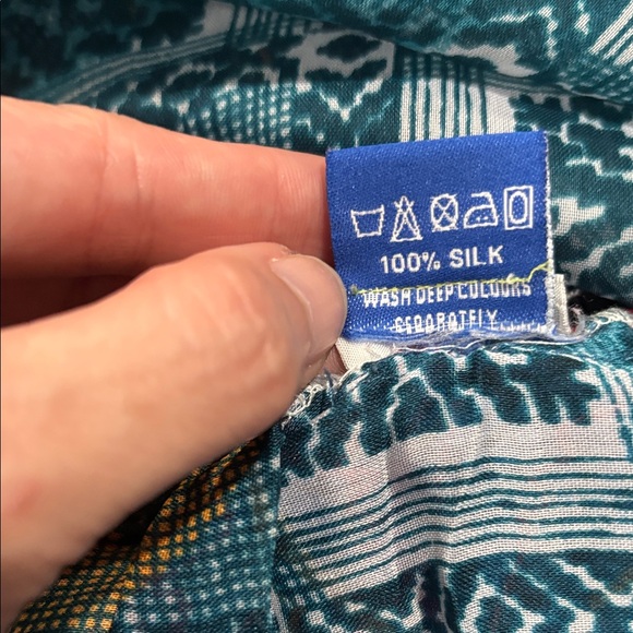 715. Multicolor Halter 100% Silk Midi Layer Dress - Picture 5 of 5